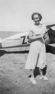 Emmie's Aunt Millie, Nan Jones's sister. Gwilym's plane in the background Aunt Millie