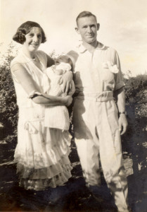 Emmie's mother and father: Gwilym Llewelyn Jones and Nan (Anna Hill), with baby Trevor Mally's grandparents with Trevor