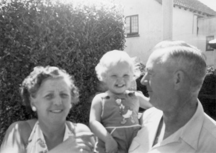 Mally with her grandparents, Gwilym and Nan Mally with grandparents