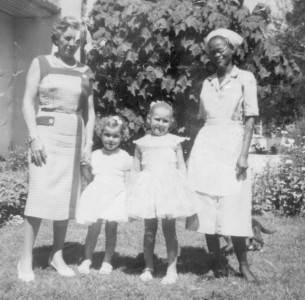Nan Jones with Julia and Mally going to a party Nan, Julia and Mally